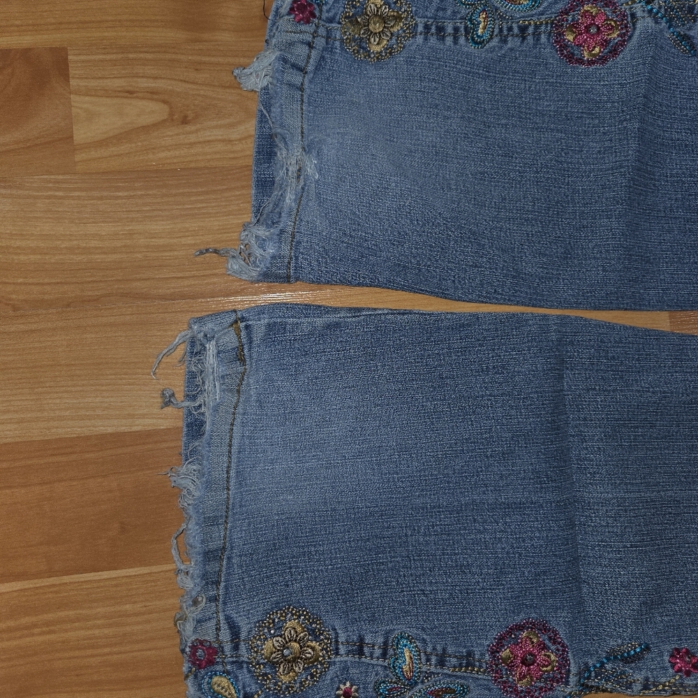 Girls Sz 12R Total Girl Embroidered Boho Stretch Jeans - Picture 5 of 6